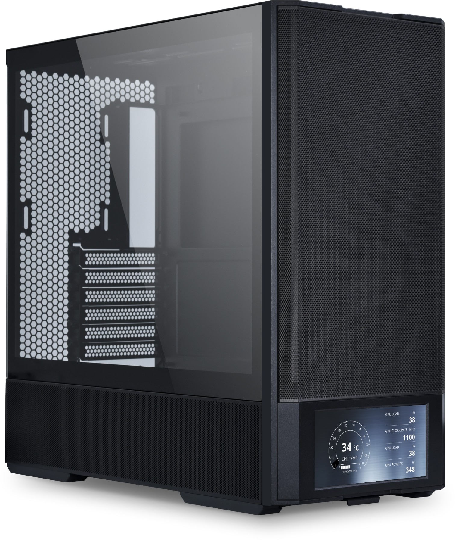 Lian Li G99.LAN207DX.00 LANCOOL 207 DIGITAL Clear Tempered Glass Black Steel ATX Mid-Tower Desktop Chassis