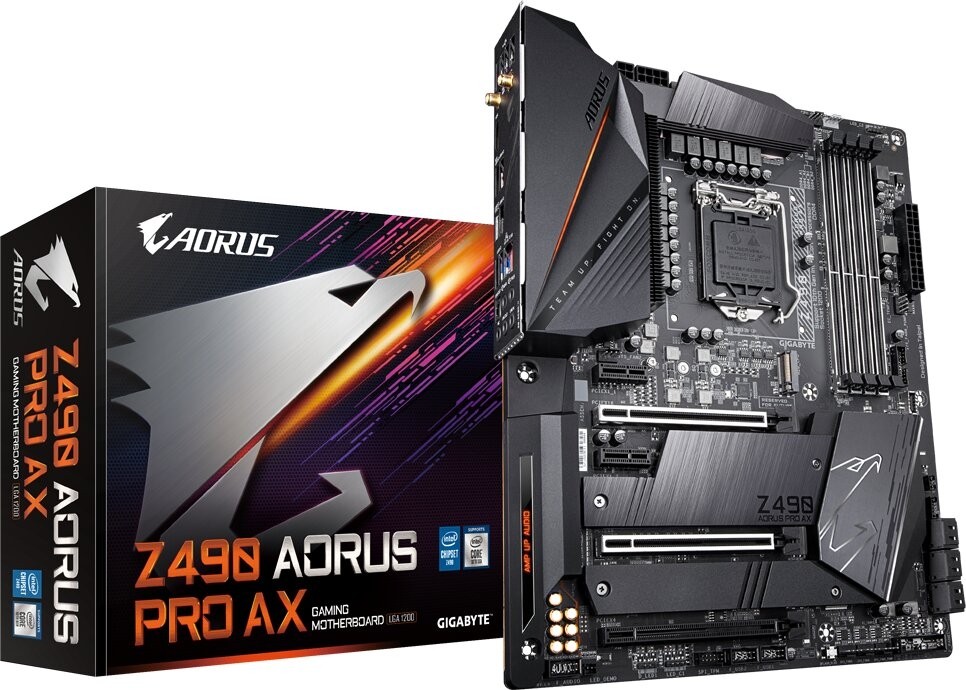 Gigabyte Z490 AORUS PRO AX Intel Z490 Rocket Lake LGA1200 ATX Desktop Motherboard