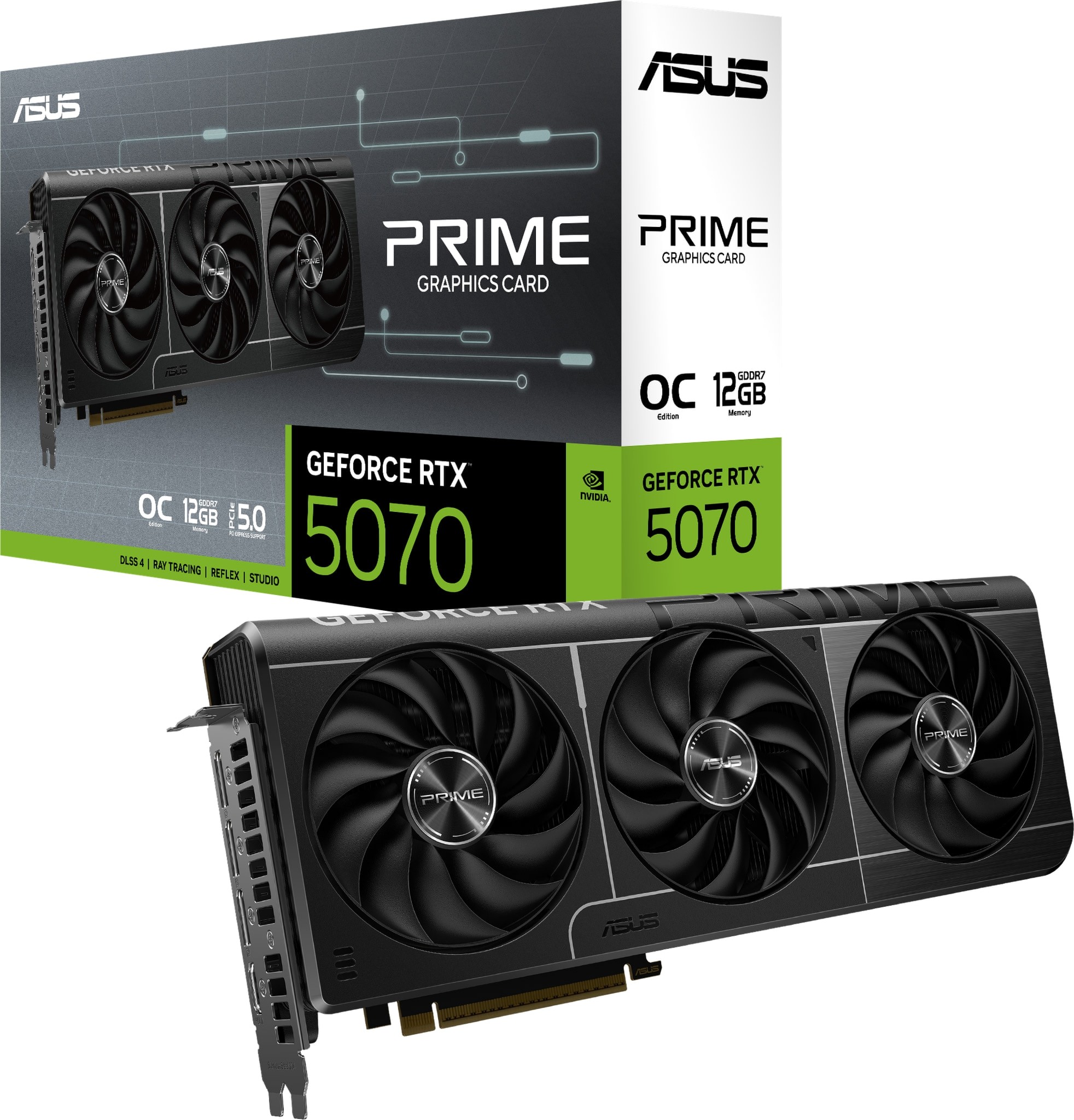 ASUS GeForce RTX 5070 Prime OC Edition PRIME-RTX5070-O12G 12GB GDDR7 192-bit PCIe 5.0 Desktop Graphics Card