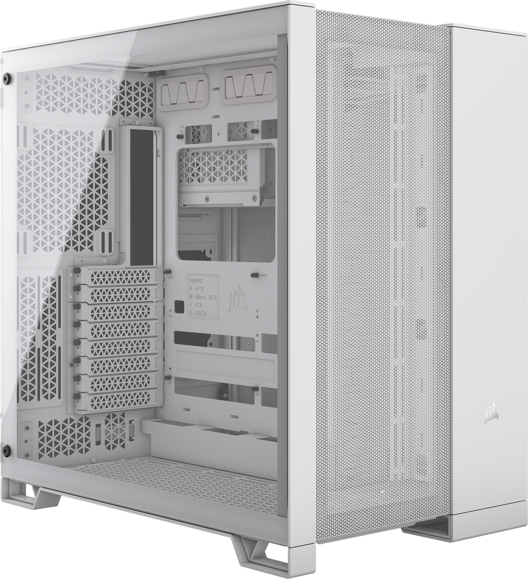 Corsair CC-9011260-WW 6500D Airflow Tempered Glass White ATX Dual Chamber Mid Tower Desktop Chassis