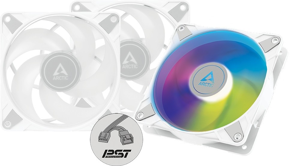 ARCTIC ACFAN00258A P12 PWM PST A-RGB 120mm 2000 RPM White Case Fan - Triple Pack