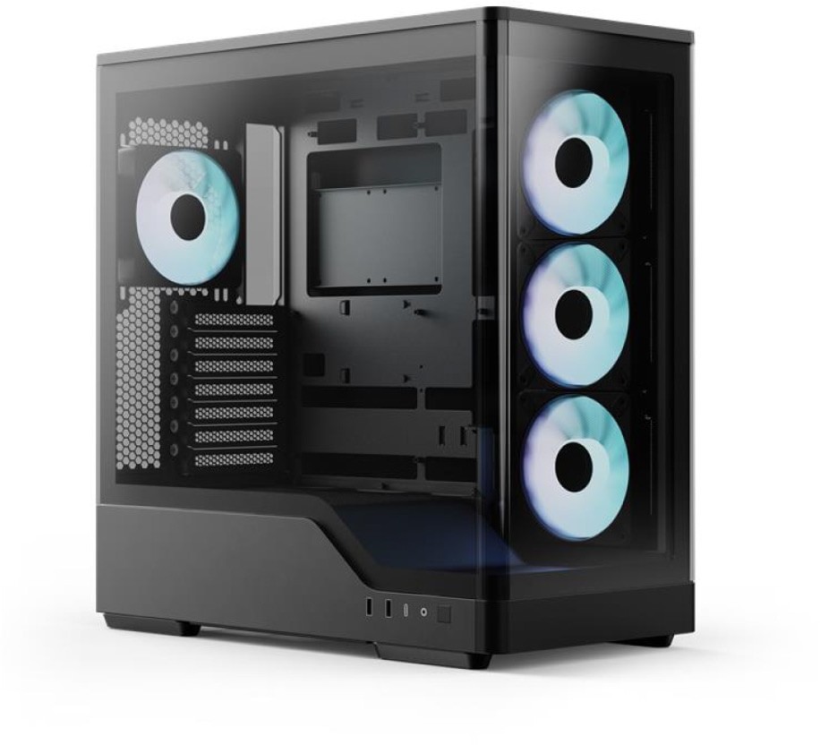 AeroCool ACL-P500A-BK-FRPB P500A ARGB Tempered Glass Steel Black ATX Mid-Tower Desktop Chassis