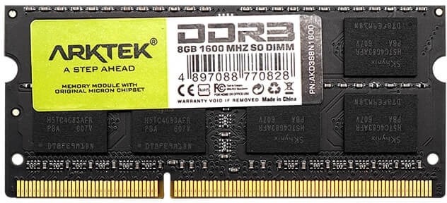 ARKTEK AKD3S8N1600 8GB (1x8GB) DDR3-1600 CL11 1.35V Black SO-DIMM Laptop Memory