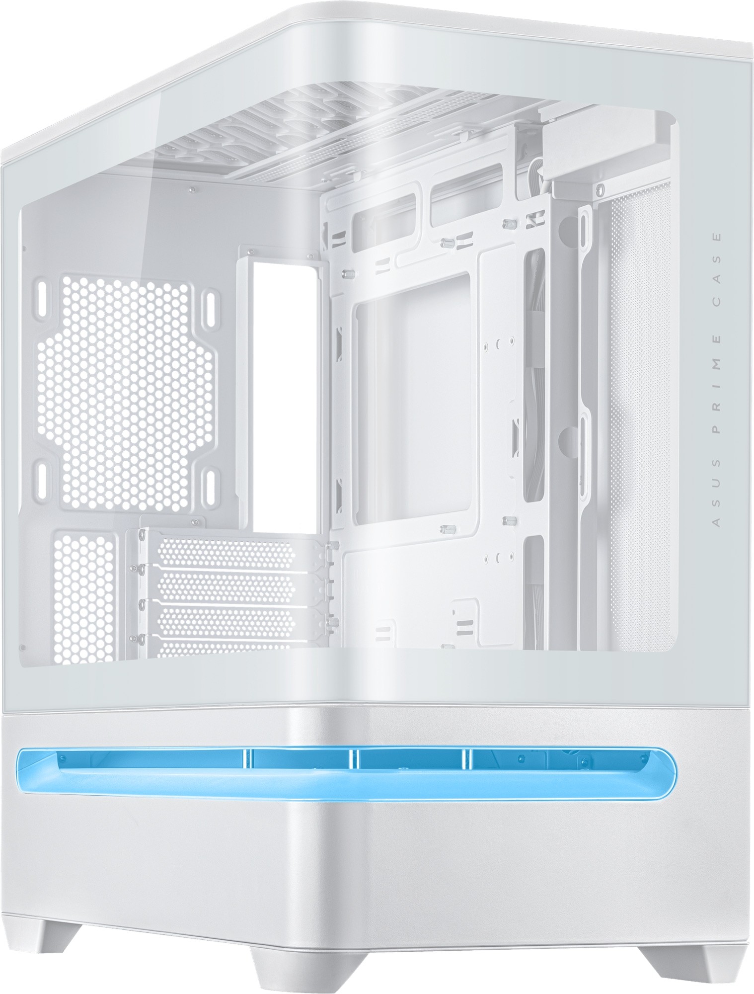 ASUS Prime AP202 Curved Tempered Glass Steel White Micro-ATX Mid-Tower Desktop Chassis