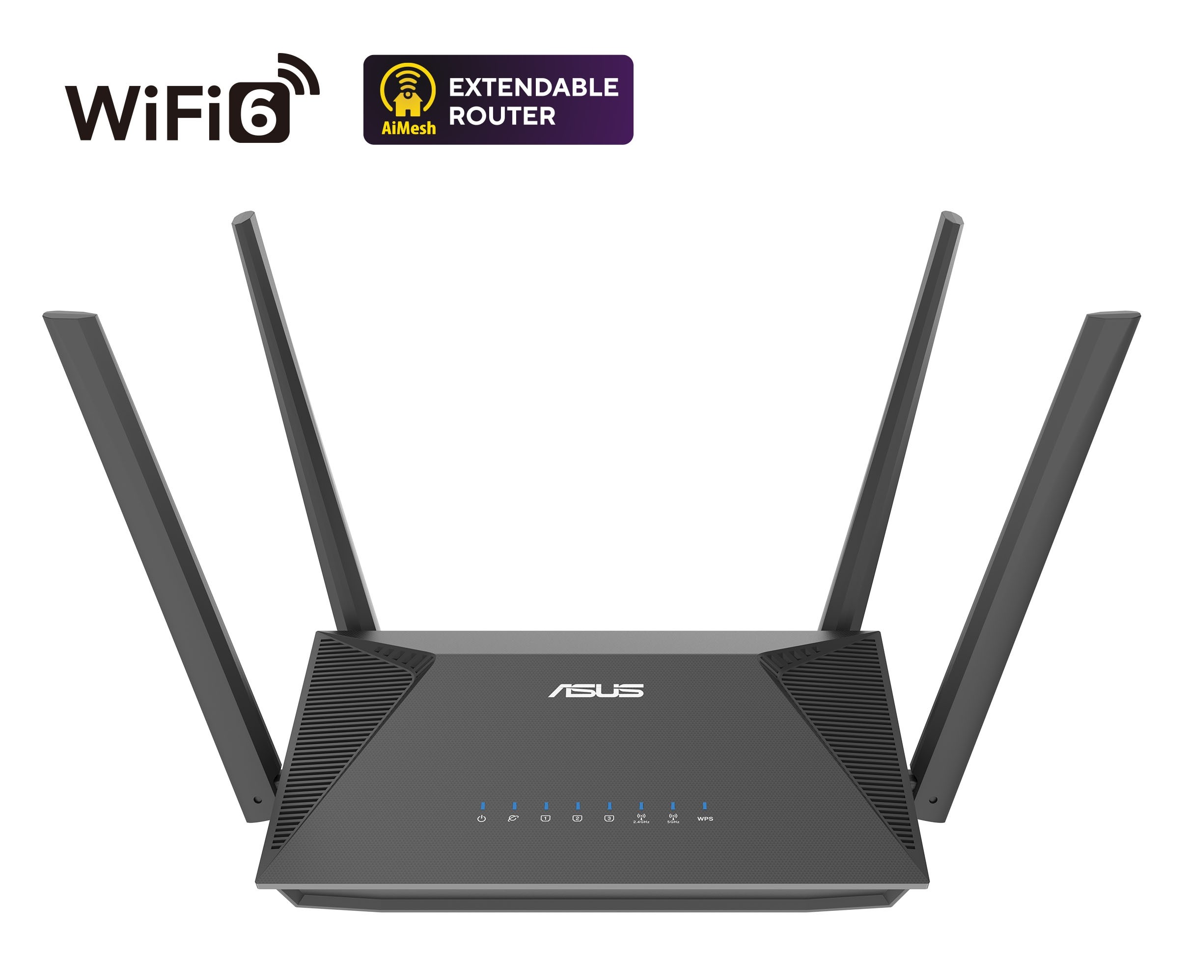ASUS RT-AX52 WiFi 6 AX1800 Dual-Band Gigabit Ethernet AiMesh Black Wireless Router