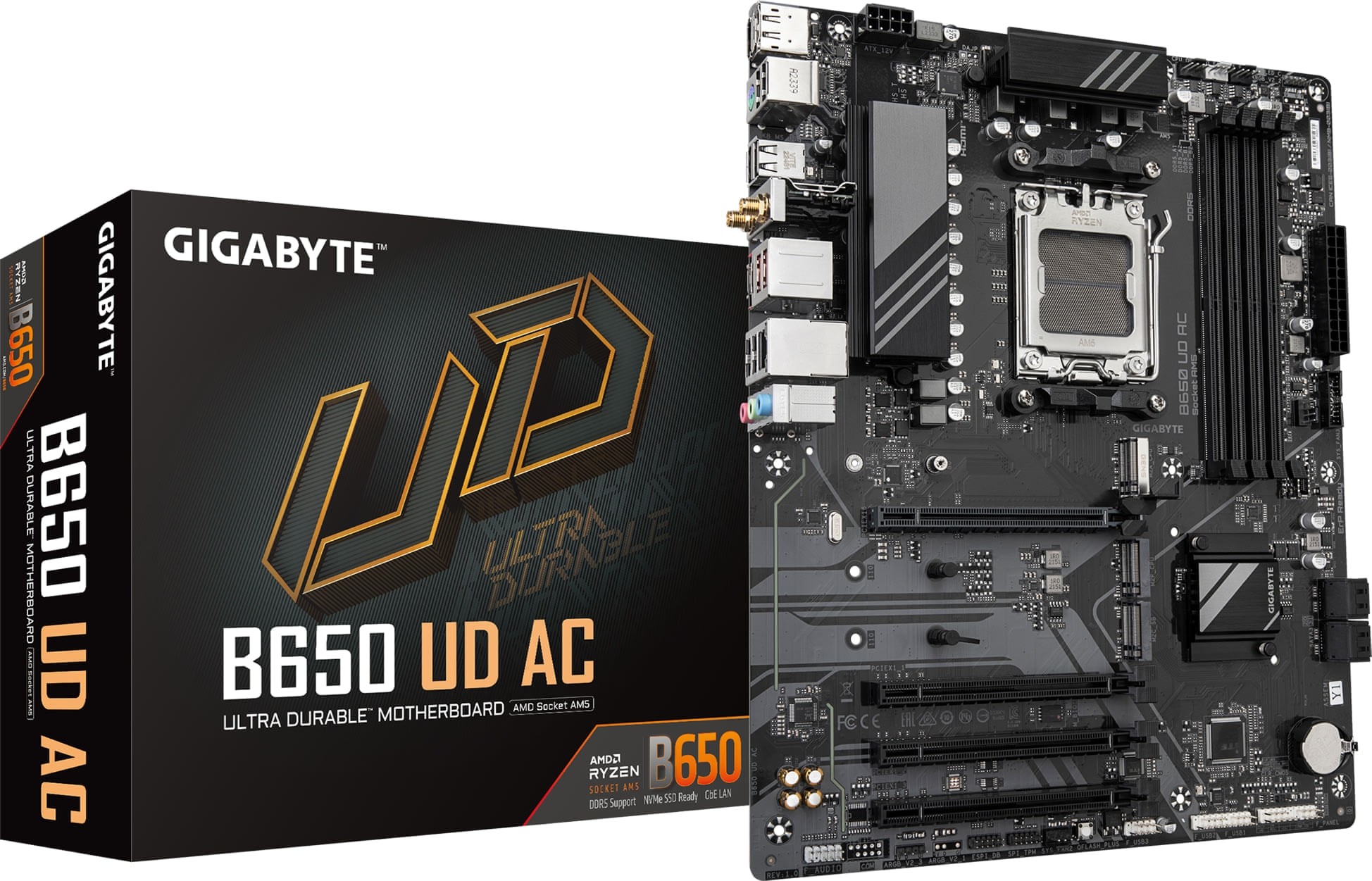 Gigabyte B650-UD-AC B650 UD AC WiFi AMD B650 Ryzen Socket AM5 ATX Desktop Motherboard