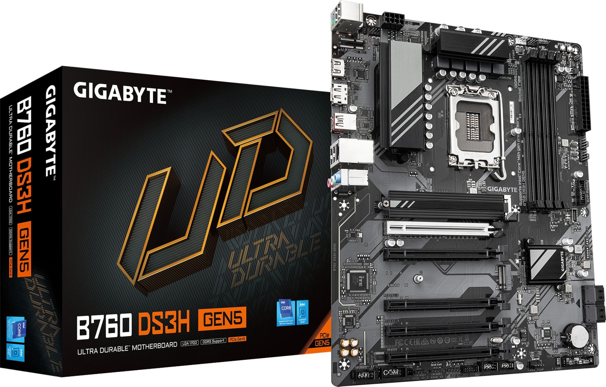 Gigabyte B760 DS3H GEN5 Intel B760 Raptor Lake LGA 1700 DDR5 ATX Desktop Motherboard