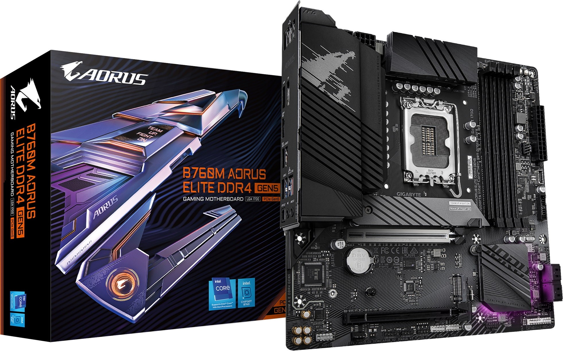 Gigabyte B760M AORUS ELITE DDR4 GEN5 Intel B760 LGA 1700 Raptor Lake Micro-ATX Desktop Motherboard