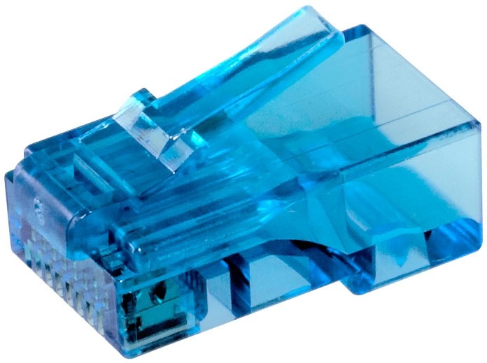 LinkQnet NET-CAT6-CON-HQ-LQ Cat6 UTP Blue Transparent Closed-End RJ-45 Single Plug