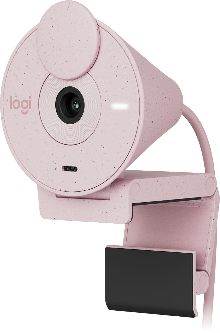 Logitech 960-001448 BRIO 300 Full HD 1080p Light Correction Noise-reducing Mic USB Type-C Rose Webcam
