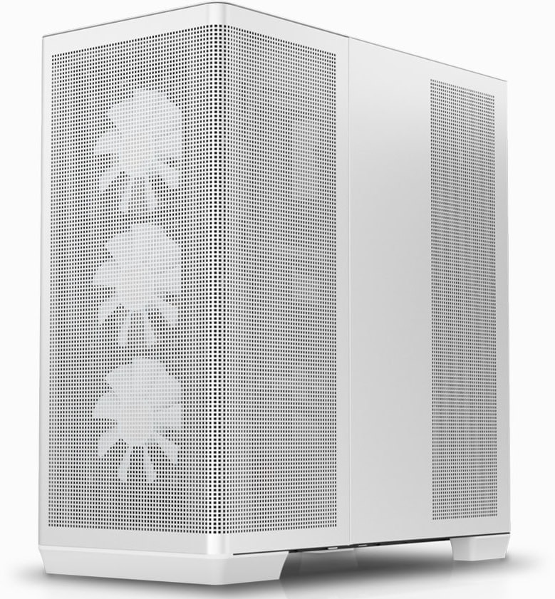 APNX C1-R-WT-V1 C1-R ARGB Tempered Glass White Steel ATX Mid-Tower Desktop Chassis