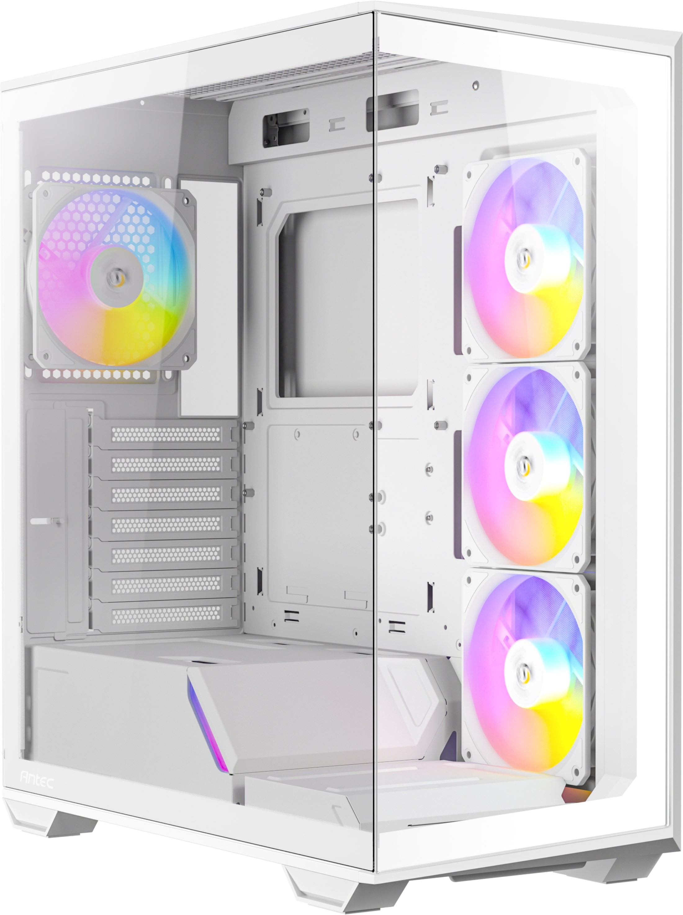 Antec C3 ARGB WHITE Clear Tempered Glass Steel ATX Mid-Tower Desktop Chassis