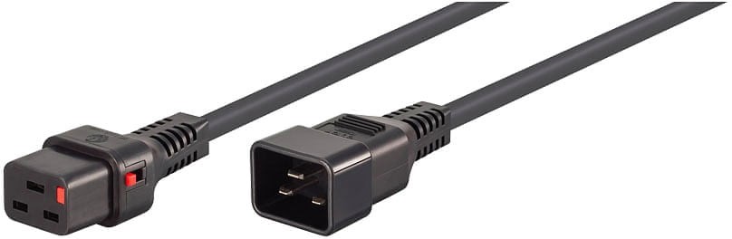 IECLOCK CAB-C19-C20-2M-LK-BK 2 Meter C20 Male to C19 Female Black Lockable Power Cable