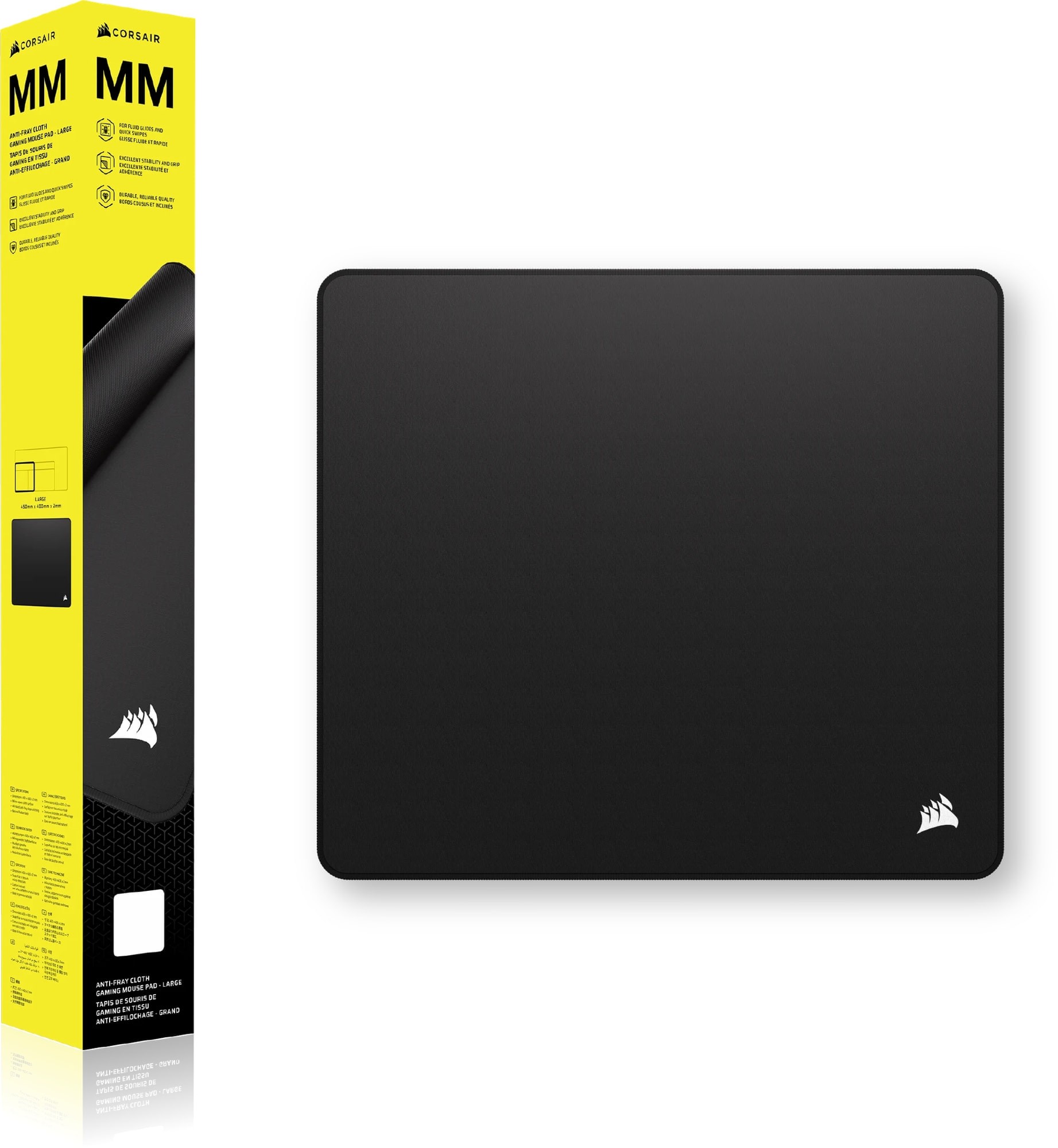 Corsair CH-941D060-WW MM Anti-Fray Cloth 450x400mm Large Black Mouse Pad