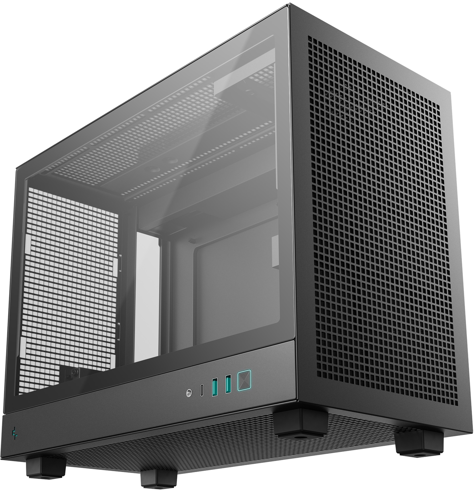 DeepCool R-CH160-BKNGM0-G CH160 PLUS Tempered Glass Steel Black Pixel Bits Micro-ATX Mini-Tower Desktop Chassis