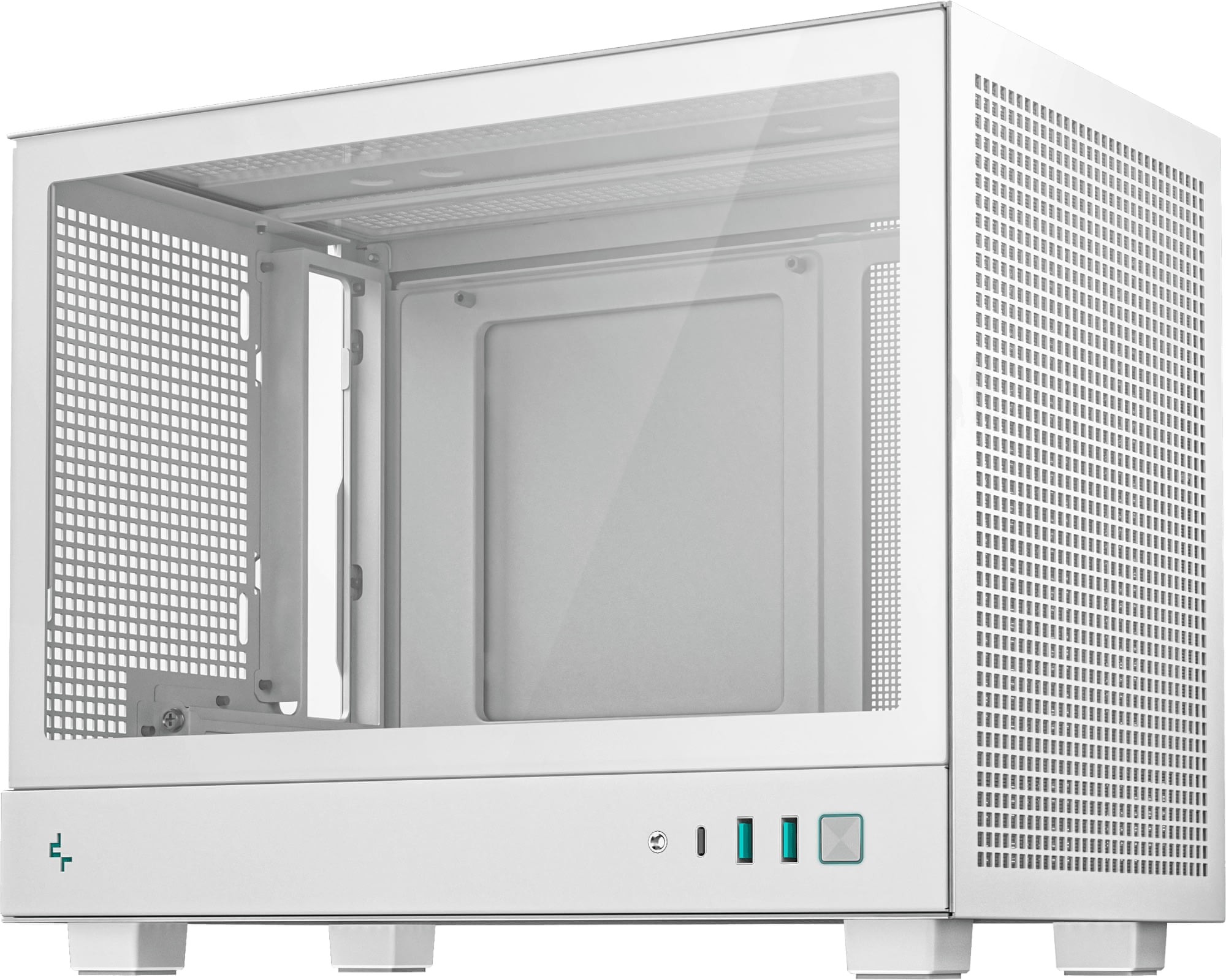 DeepCool R-CH160-WHNGI0-G-1 CH160 WH Tempered Glass Steel White Mini-ITX Mini-Tower Desktop Chassis