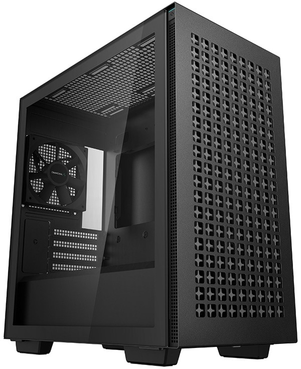 DeepCool R-CH370-BKNAM1-G-1 CH370 Tempered Glass Steel Black Micro-ATX Mid-Tower Desktop Chassis
