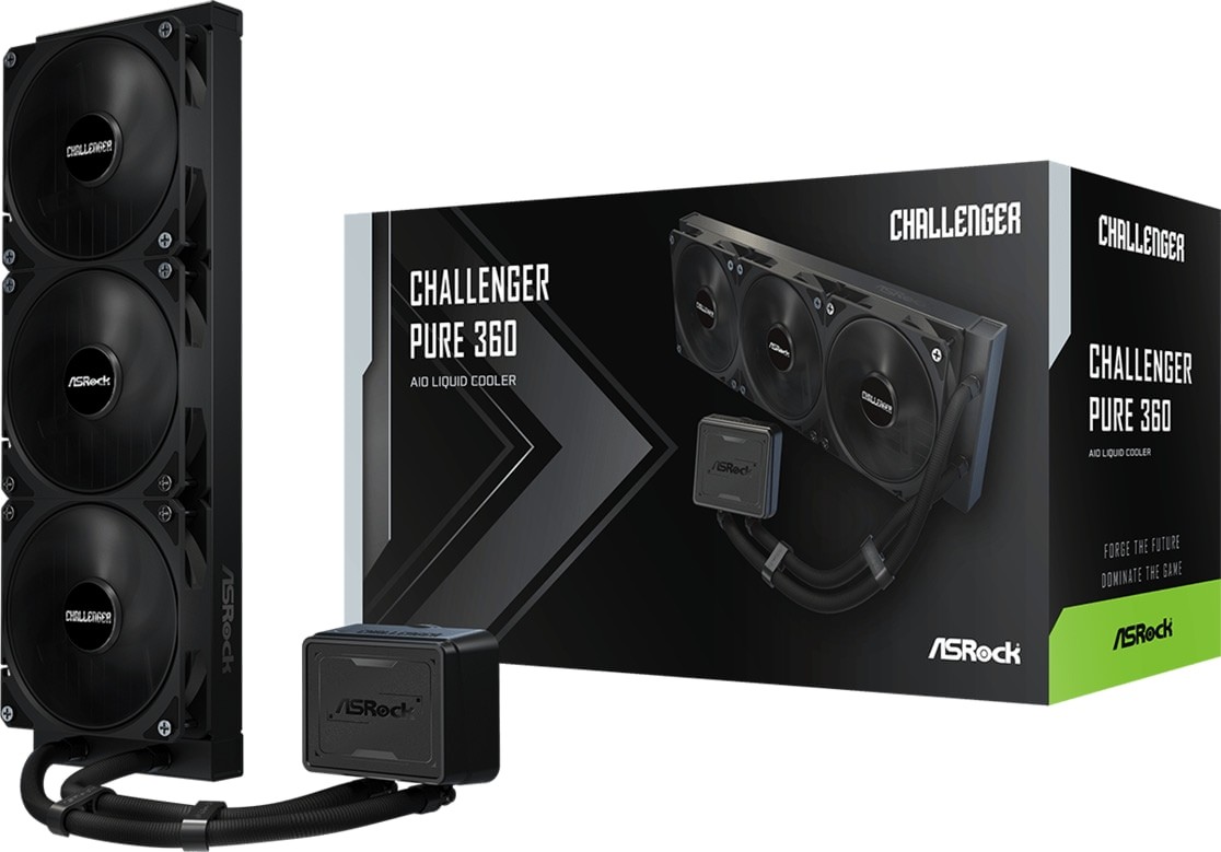 ASRock 90-ACLA36-BDKGA6 Challenger Pure 360 360mm All-In-One Black Liquid CPU Cooler