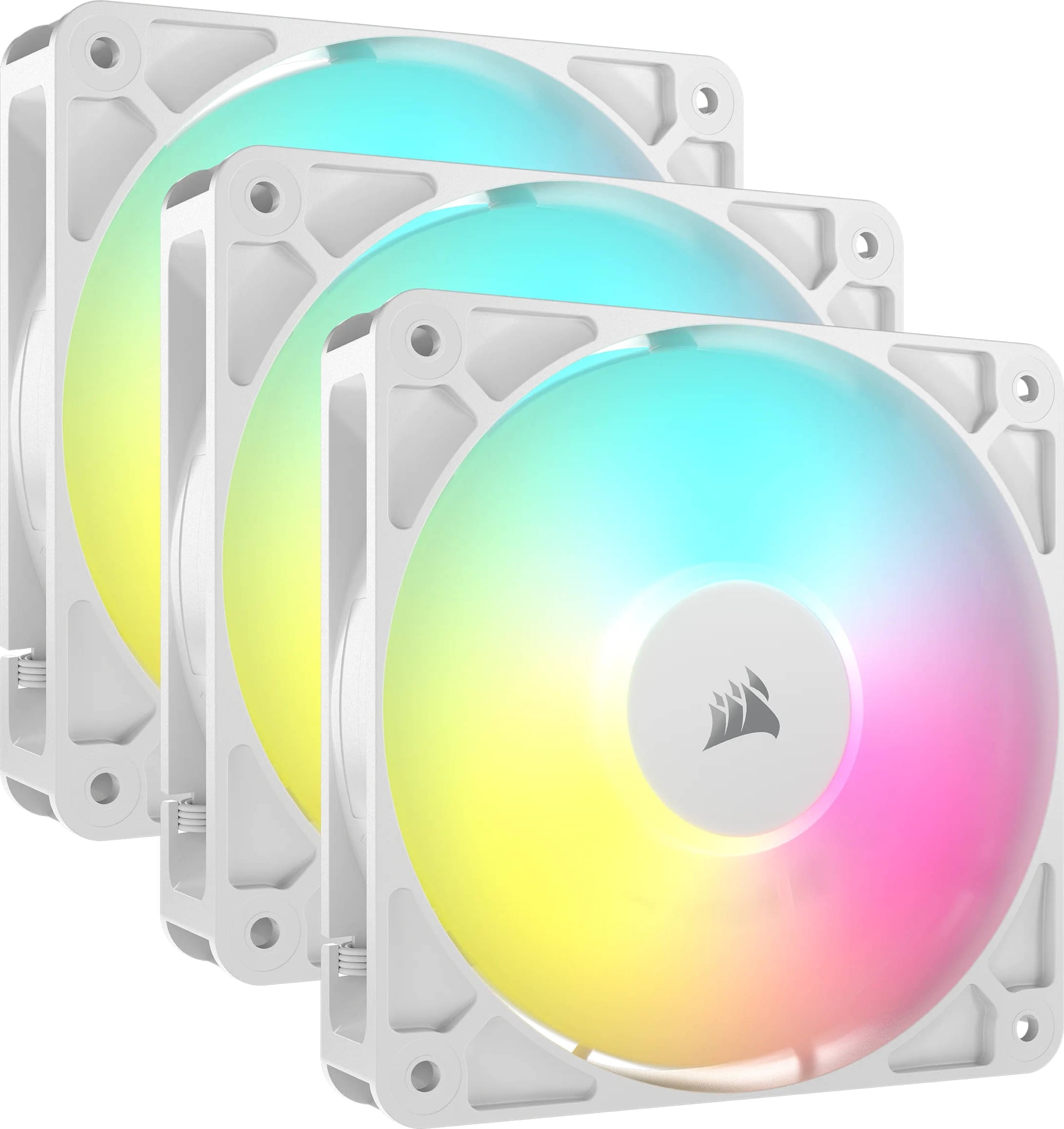 Corsair CO-9050185-WW RS120 ARGB 120mm PWM 2100 RPM White Case Fan - Triple Pack