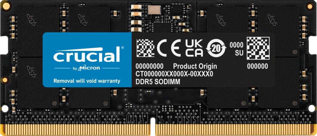 Crucial CT16G56C46S5 16GB (1x16GB) DDR5-5600MHz CL46 1.1V SO-DIMM Notebook Memory