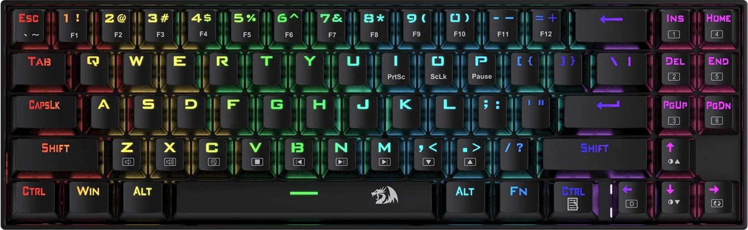 Redragon K599-KRS Deimos K599 65% RGB Otemu Red Black Wireless Mechanical Gaming Keyboard