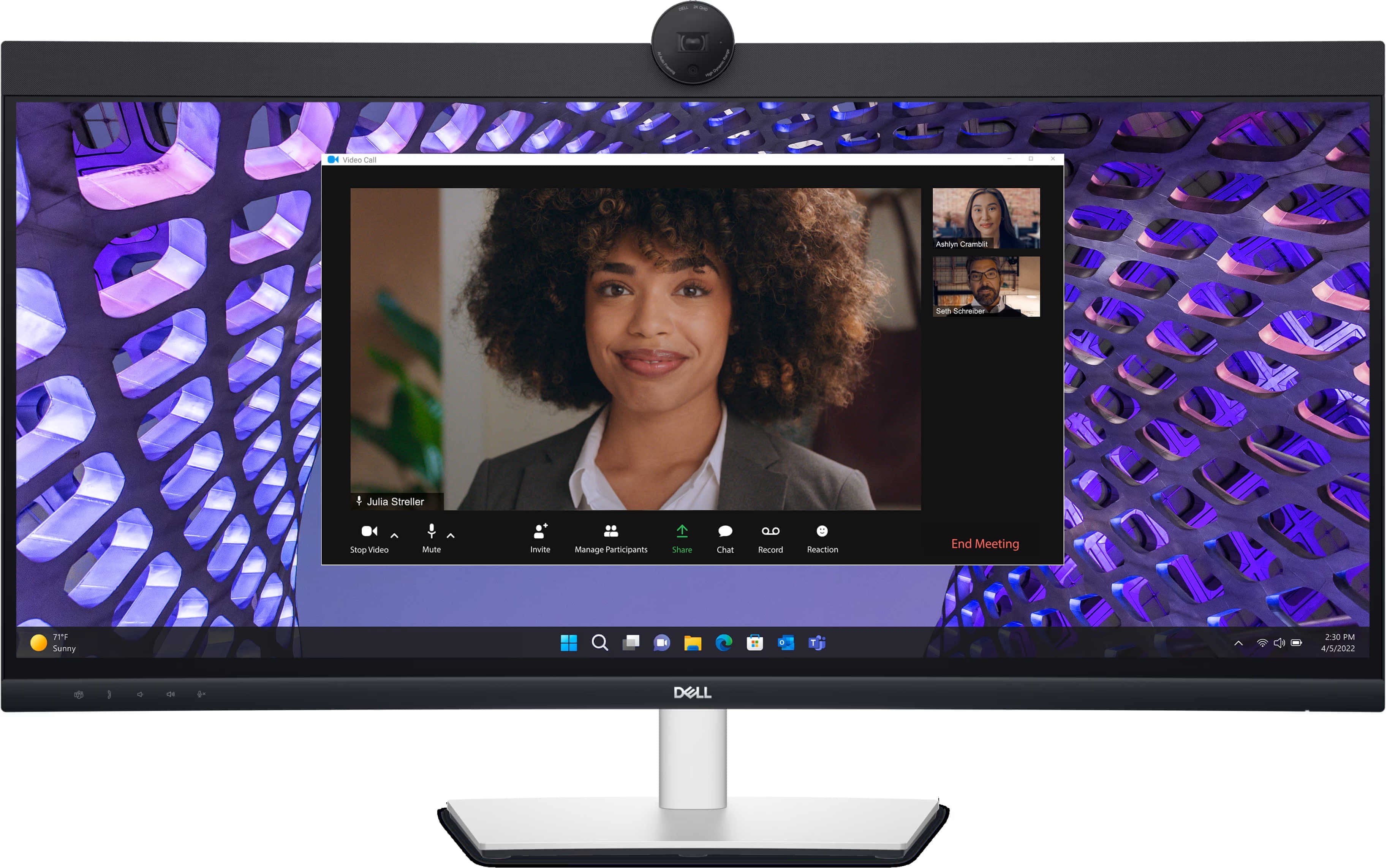 Dell P3424WEB Pro 34 Plus 34" UWQHD (3440x1440) 60Hz 8ms IPS Video Conferencing Monitor