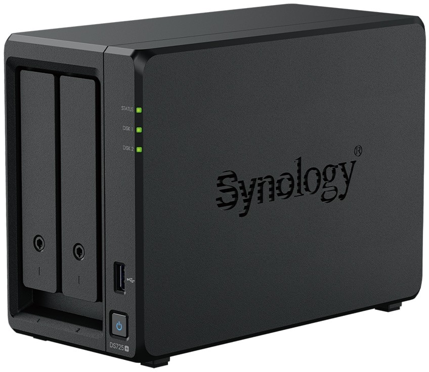 Synology DS725+ DiskStation 2-Bay 3.5" SATA AMD Ryzen R1600 3.1GHz 2-Core 4GB (1x4GB) DDR4 ECC Gigabit Ethernet NAS Barebones Server