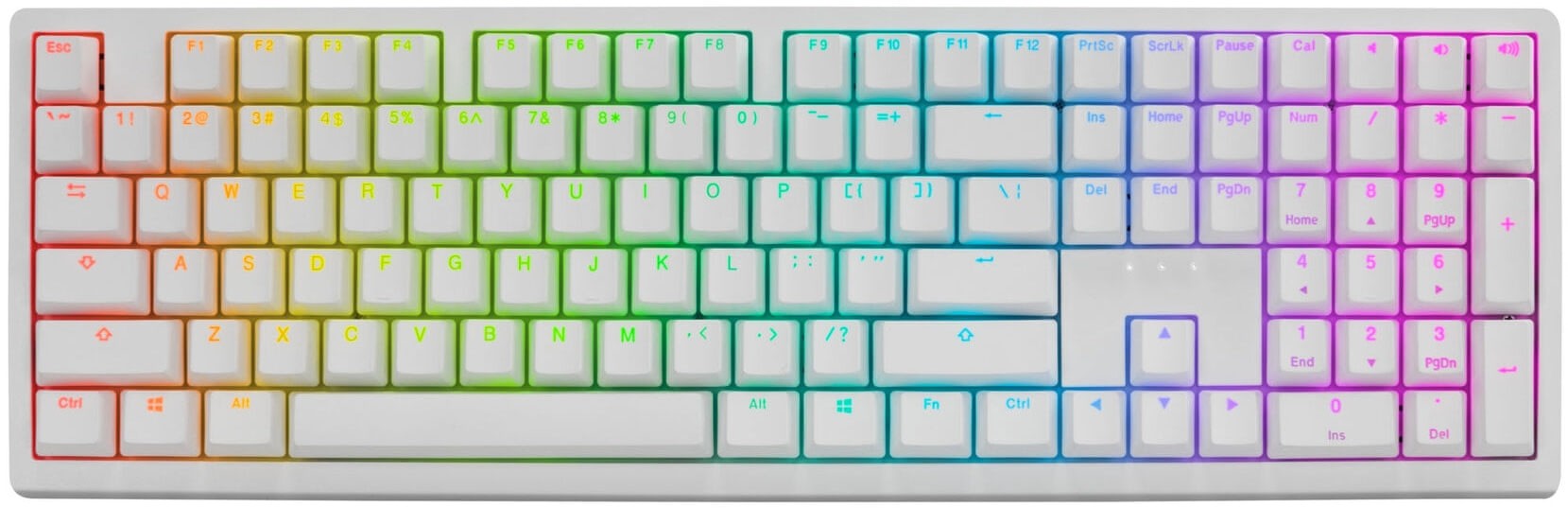 Ducky DKZE2408ST3-CBUSPDOECL2WW1 Zero 6108 Cherry MX2A Brown Tactile Mechanical Wireless White RGB Gaming Keyboard