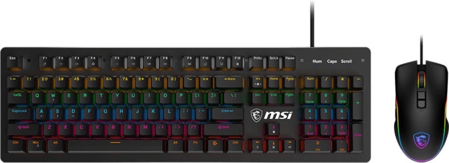 MSI FORGE GK300 COMBO RGB Wired Black Blue Switch Mechanical Gaming Keyboard & Mouse Combo