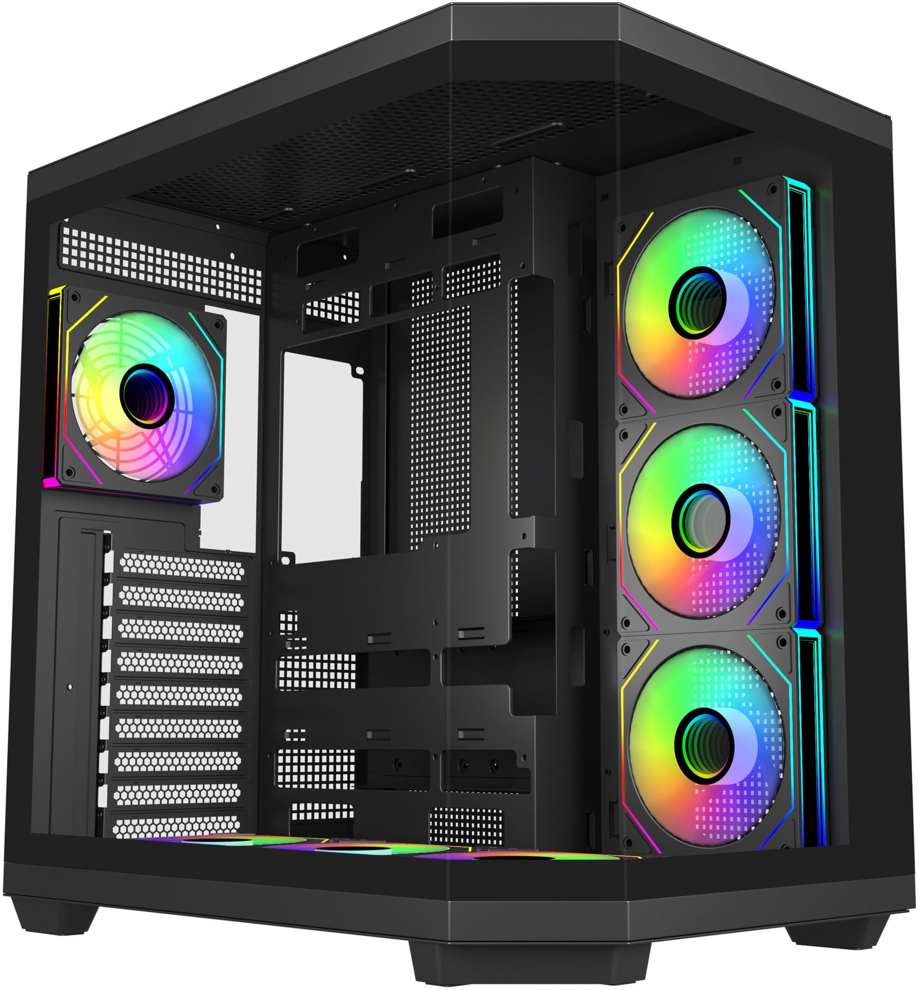 FSP U580-BA U580 ARGB Ultra Tempered Glass Steel Black ATX Full Tower Desktop Chassis
