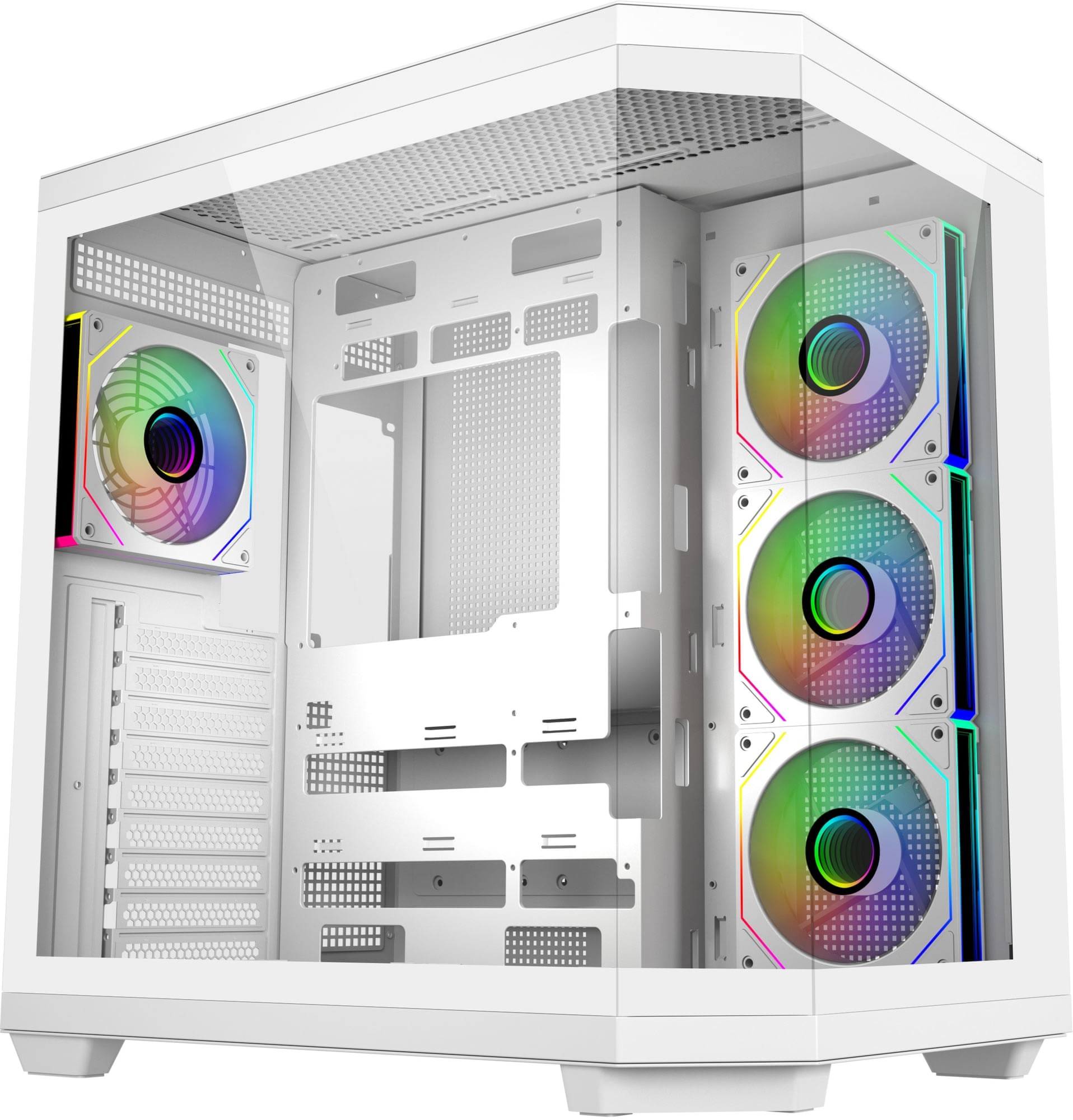 FSP U580-WH U580 ARGB Ultra Tempered Glass Steel White ATX Full Tower Desktop Chassis