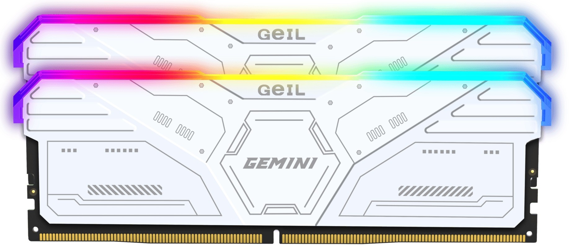 GeIL GAMSW532GB6000C36CDC Gemini RGB AMD Edition 32GB(2x16GB) DDR5-6000MHz CL36 1.35V White Desktop Memory
