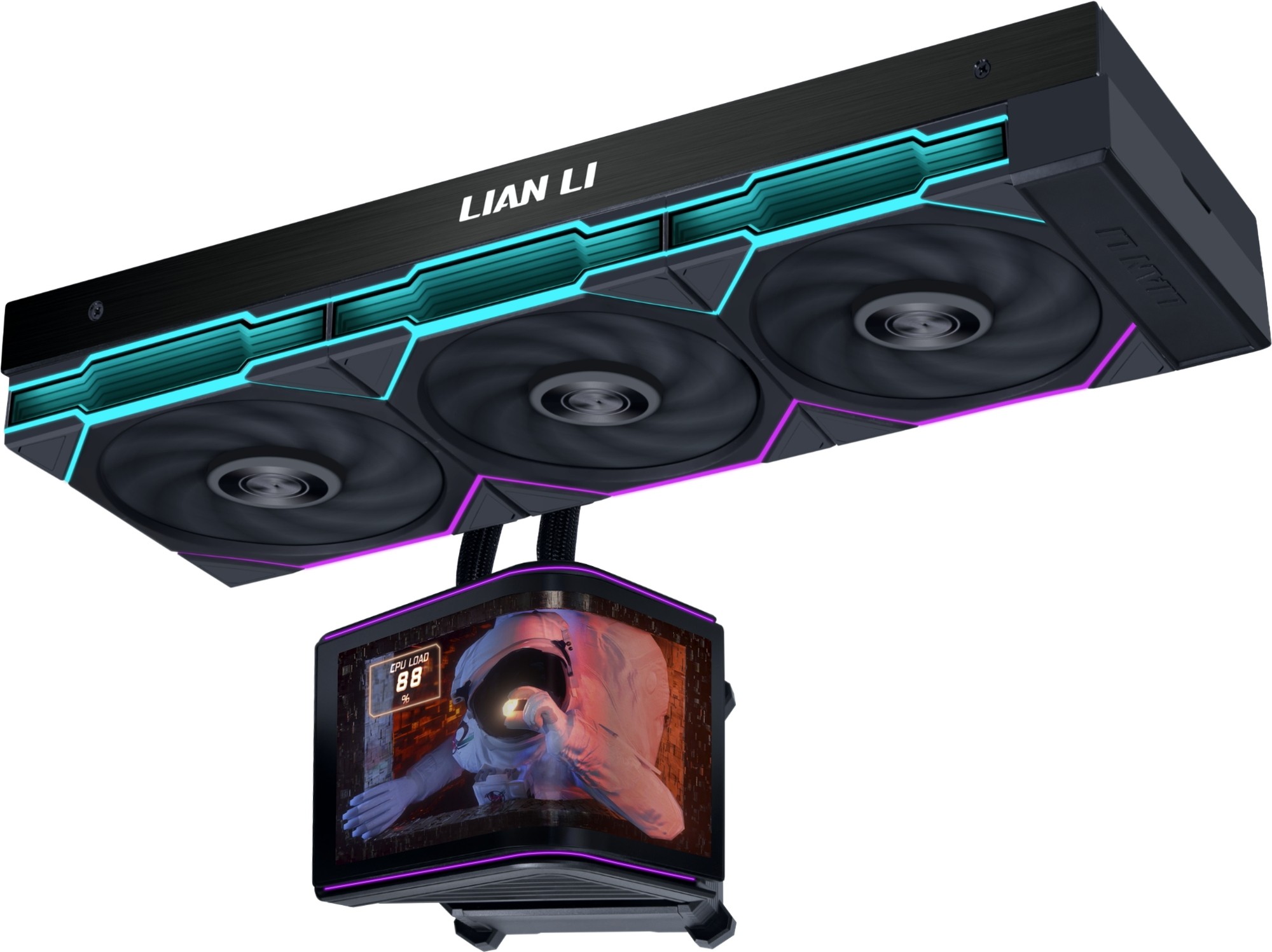 Lian Li G89.GHS2OLDC36TB.00 HydroShift II OLED Curved 360TL ARGB 360mm All-In-One Black Liquid CPU Cooler