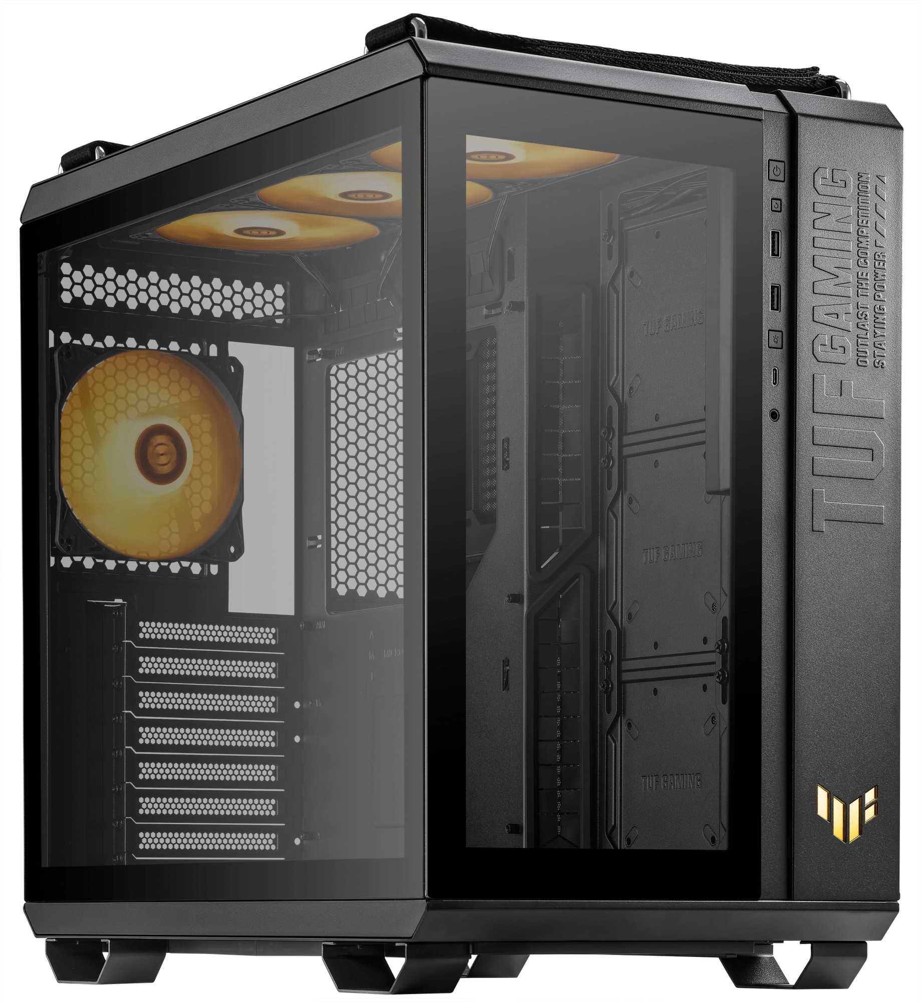 ASUS TUF Gaming GT502 PLUS ARGB Clear Tempered Glass Black Steel ATX Mid Tower Desktop Chassis
