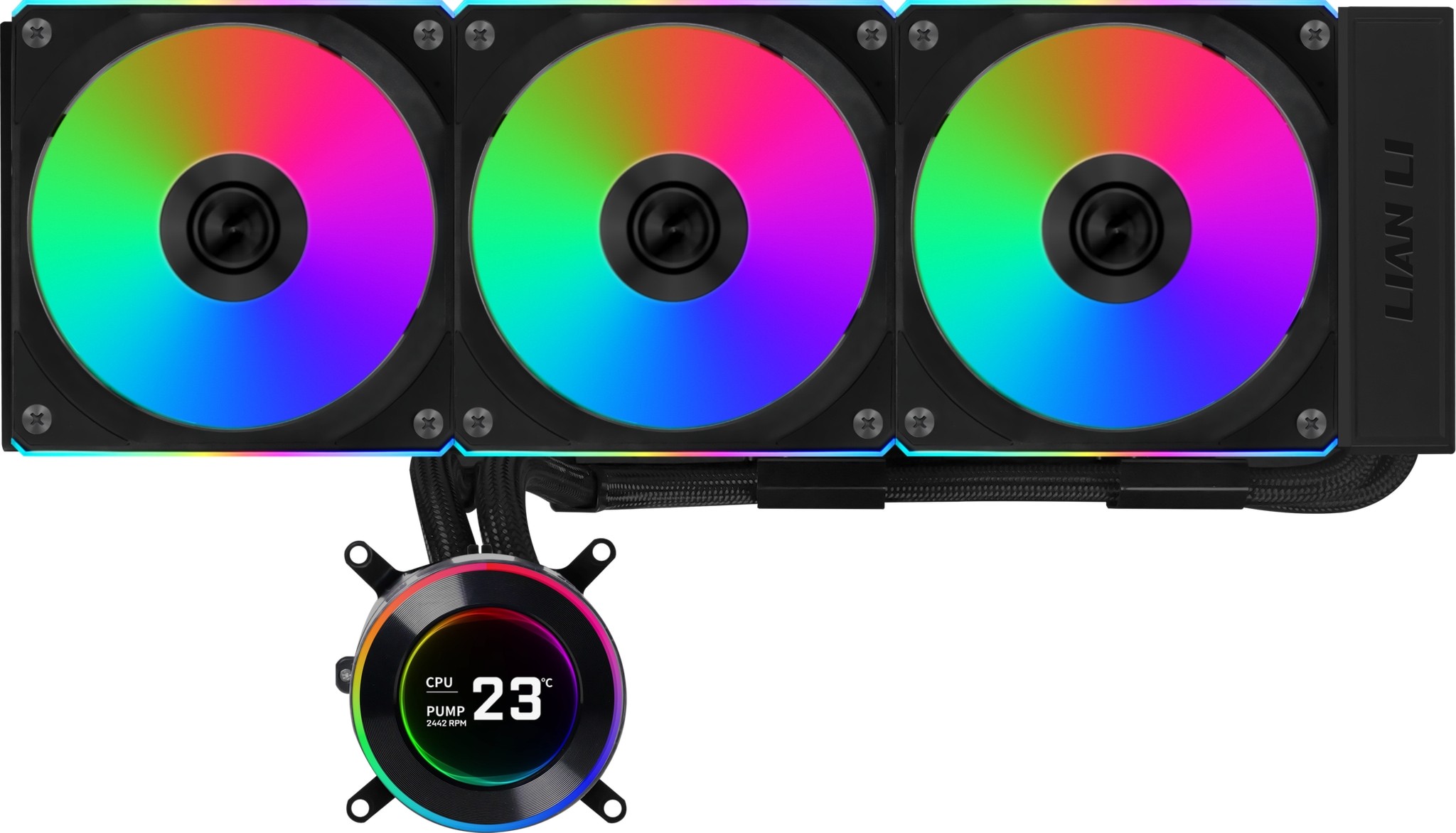 Lian Li G89.GHS2LCD36RB.00 HydroShift II LCD-C 360R ARGB 360mm All-In-One Black Liquid CPU Cooler