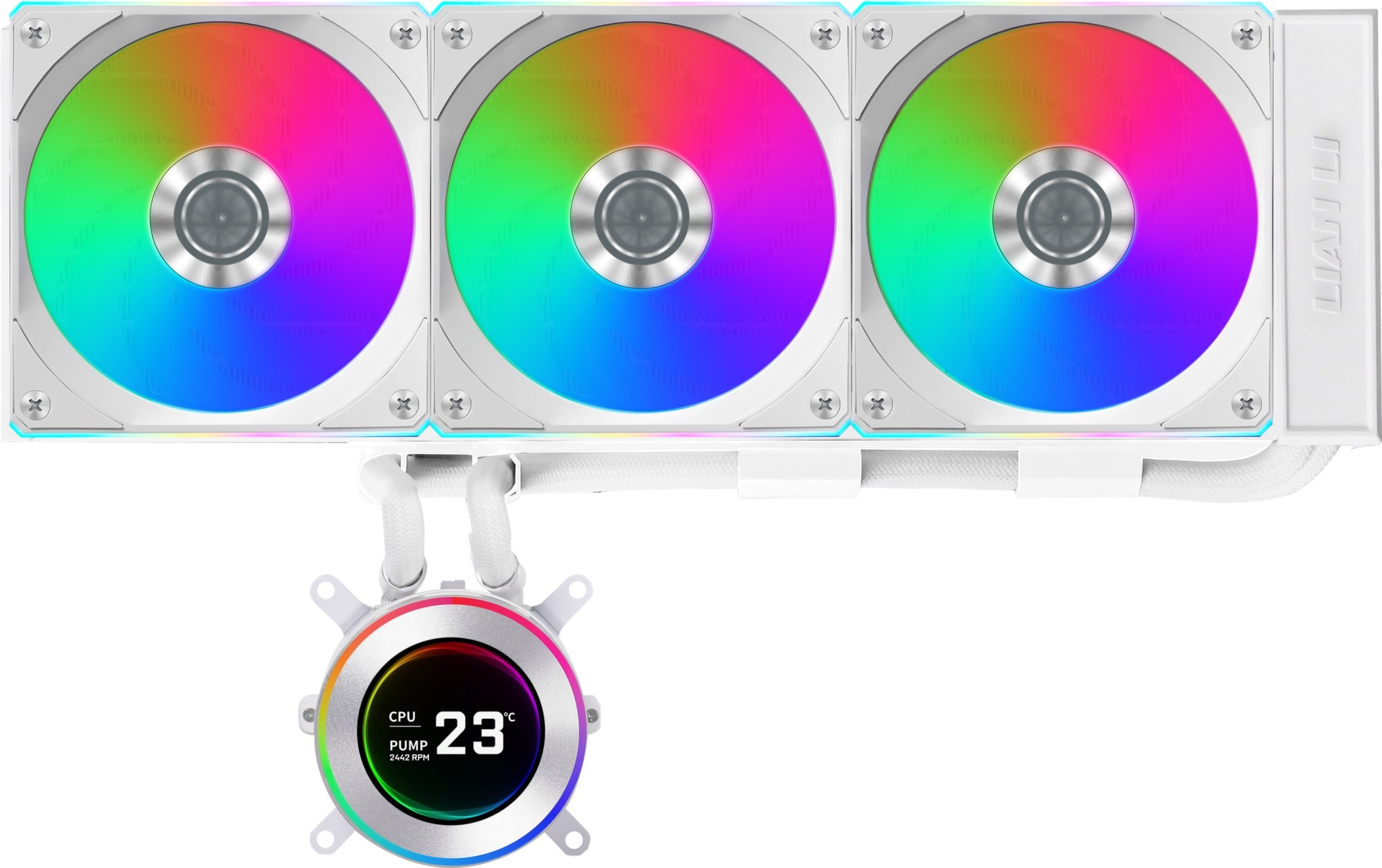 Lian Li G89.GHS2LCD36RW.00 HydroShift II LCD-C 360R ARGB 360mm All-In-One White Liquid CPU Cooler