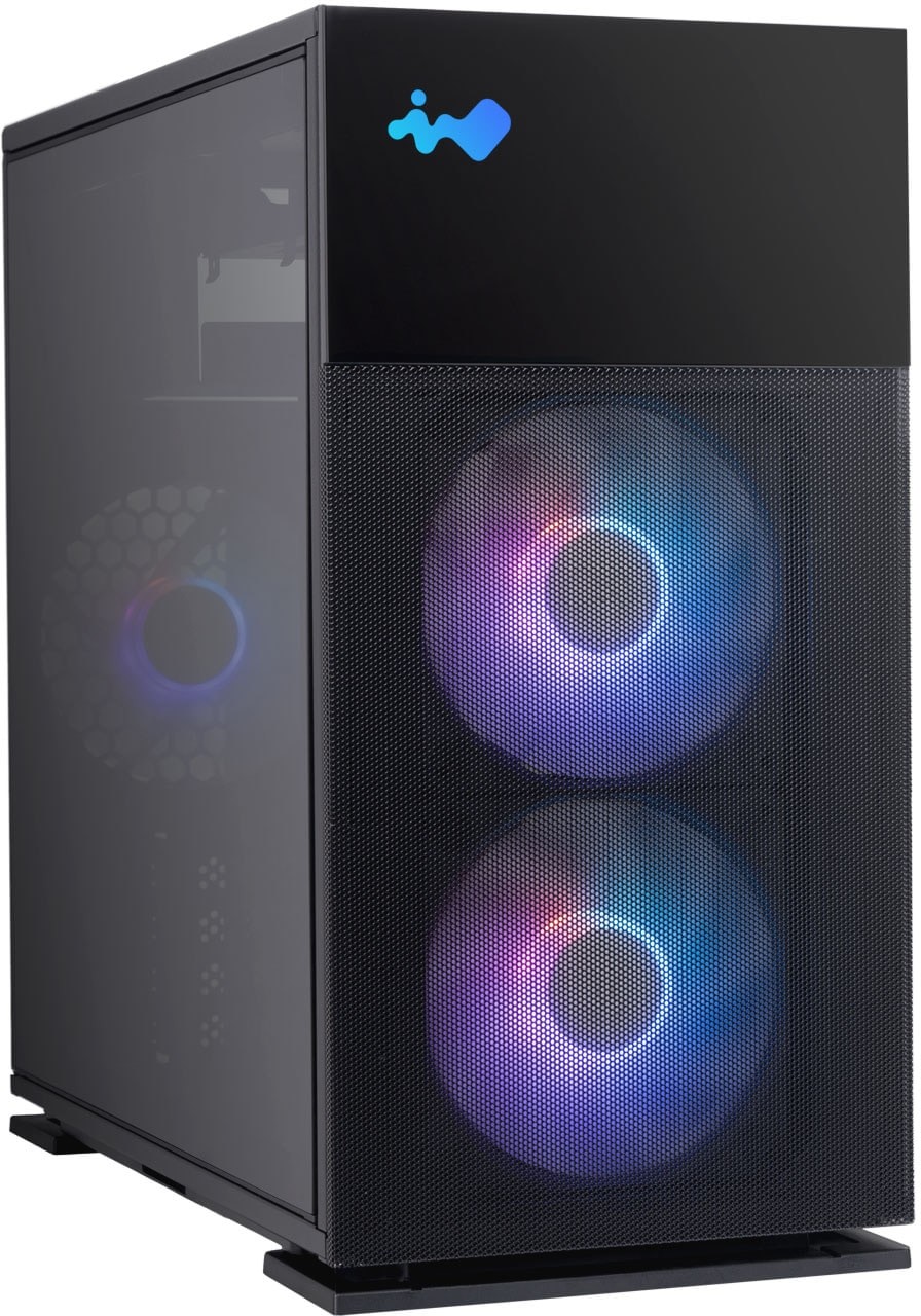 InWin IW-CS-327BLK-3AL120 327 ARGB Tempered Glass Mesh Black Micro-ATX Mini-Tower Desktop Chassis