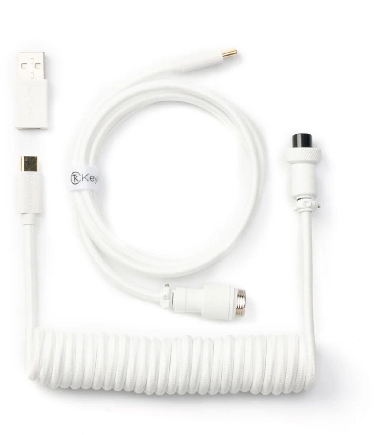 Keychron CAB-W White Coiled Aviator Straight USB Type-C Keyboard Cable