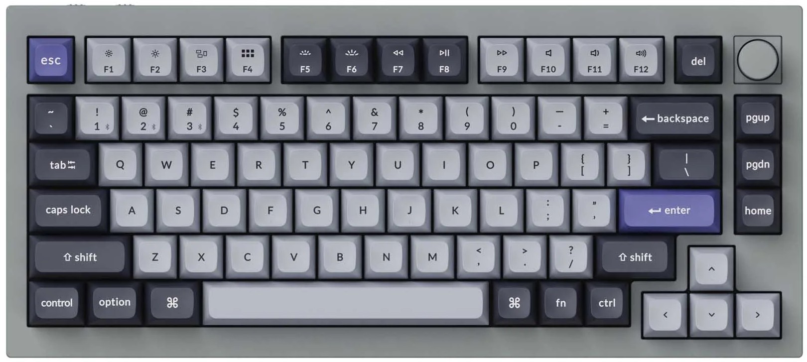 Keychron Q1P-N1 Q1 Pro QMK/VIA 75% Compact RGB Keychron K Pro Red Grey Bluetooth Wireless Mechanical Keyboard