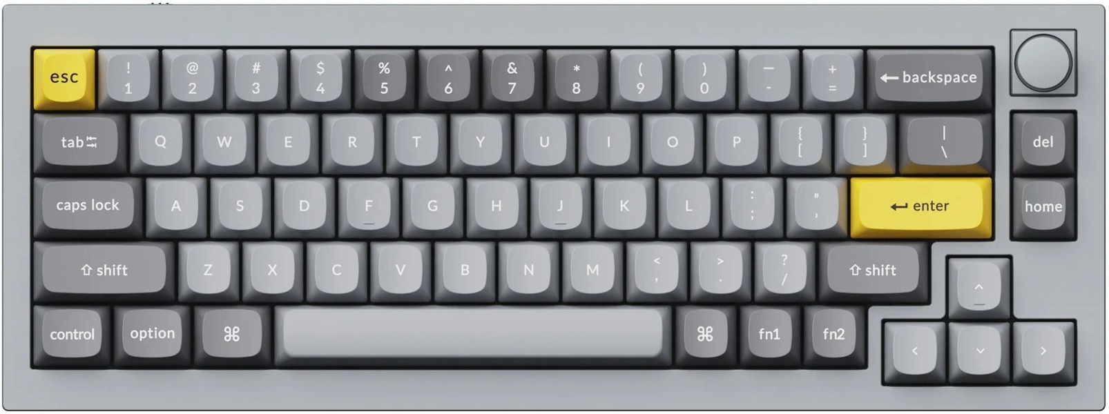 Keychron Q2-N1 Q2 QMK/VIA 65% Compact RGB Gateron G Pro Red Grey Wired Mechanical Keyboard