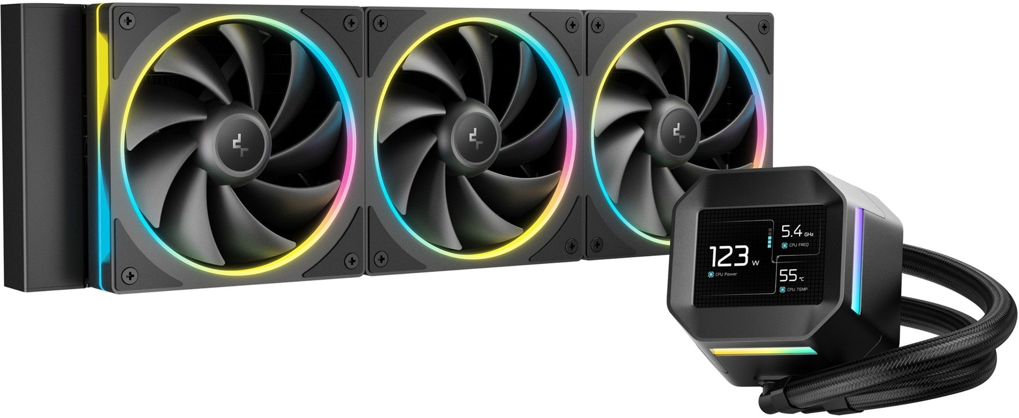 DeepCool R-LM360-BKDMMC-1 LM360 ARGB LCD 360mm All-In-One Black Liquid CPU Cooler