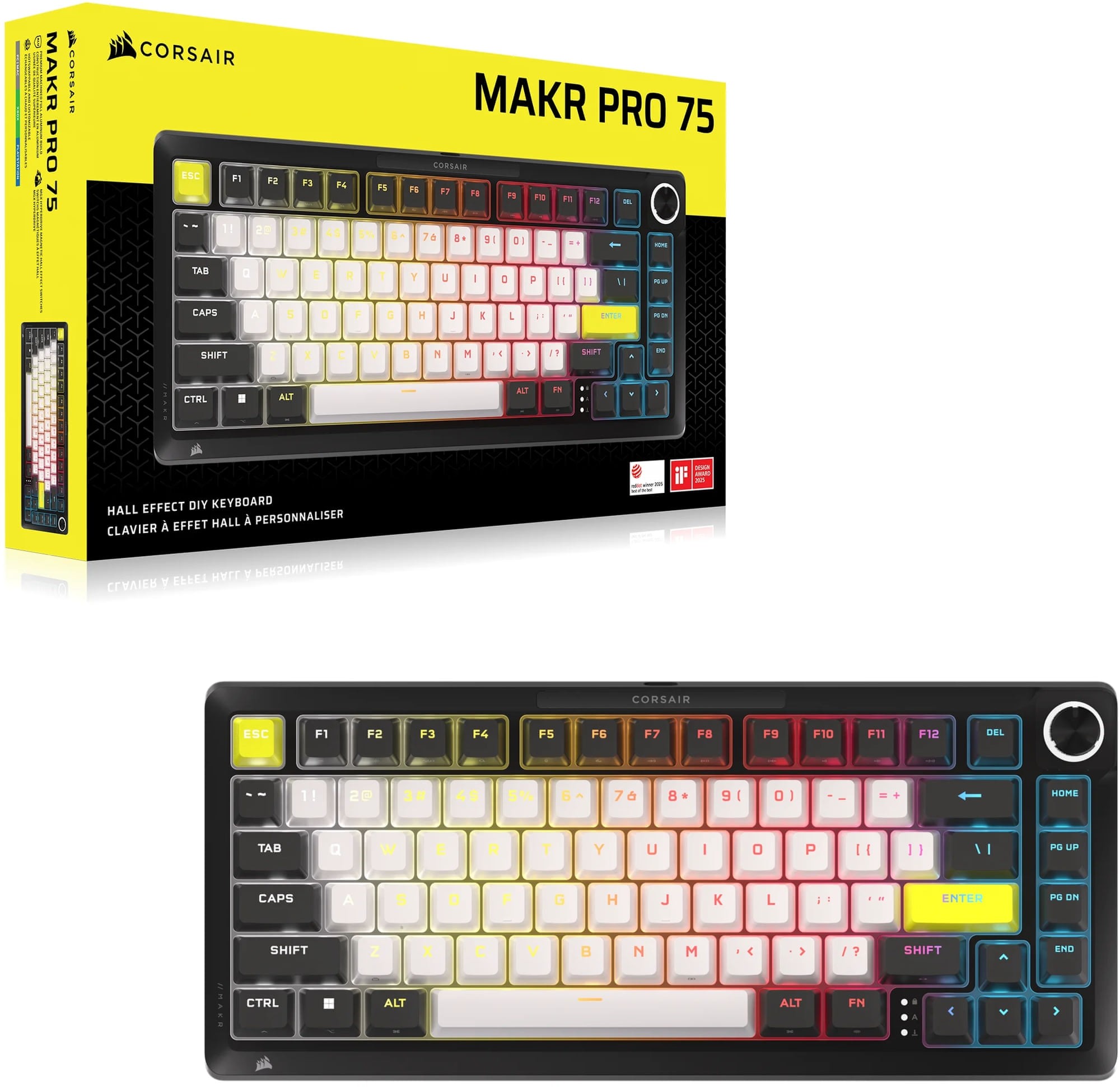 Corsair CH-91CE21G-NA MAKR 75 PRO ARGB MGX V2 Magnetic Black USB Wired Mechanical Gaming Keyboard