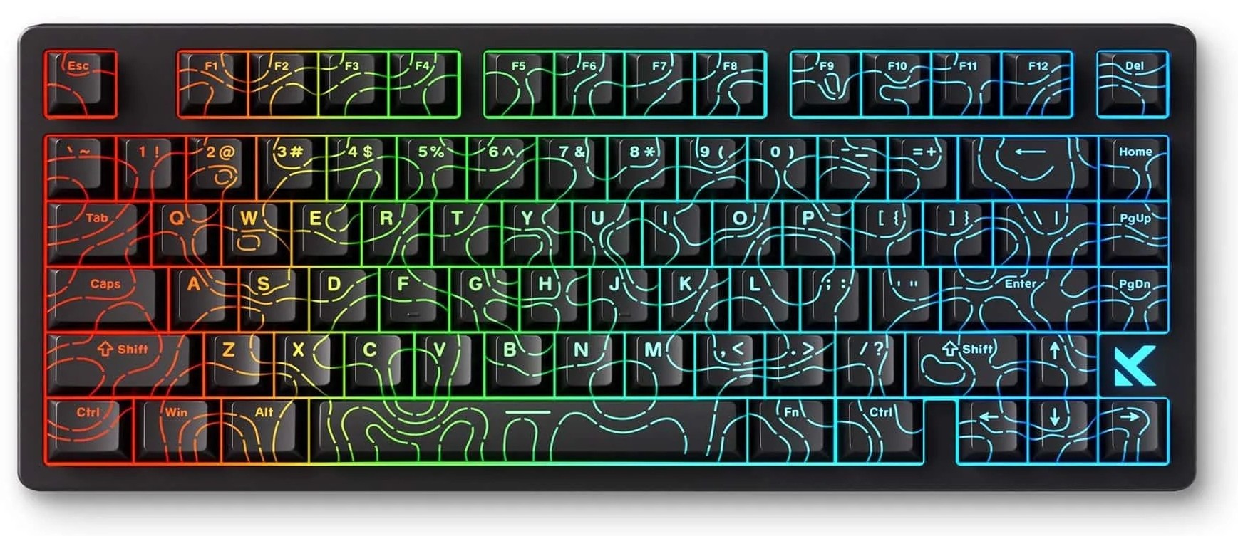 MCHOSE HW-JET75-10 JET 75 Kailh Magnetic God Switch Black Topographic 75% Wired RGB Mechanical Gaming Keyboard