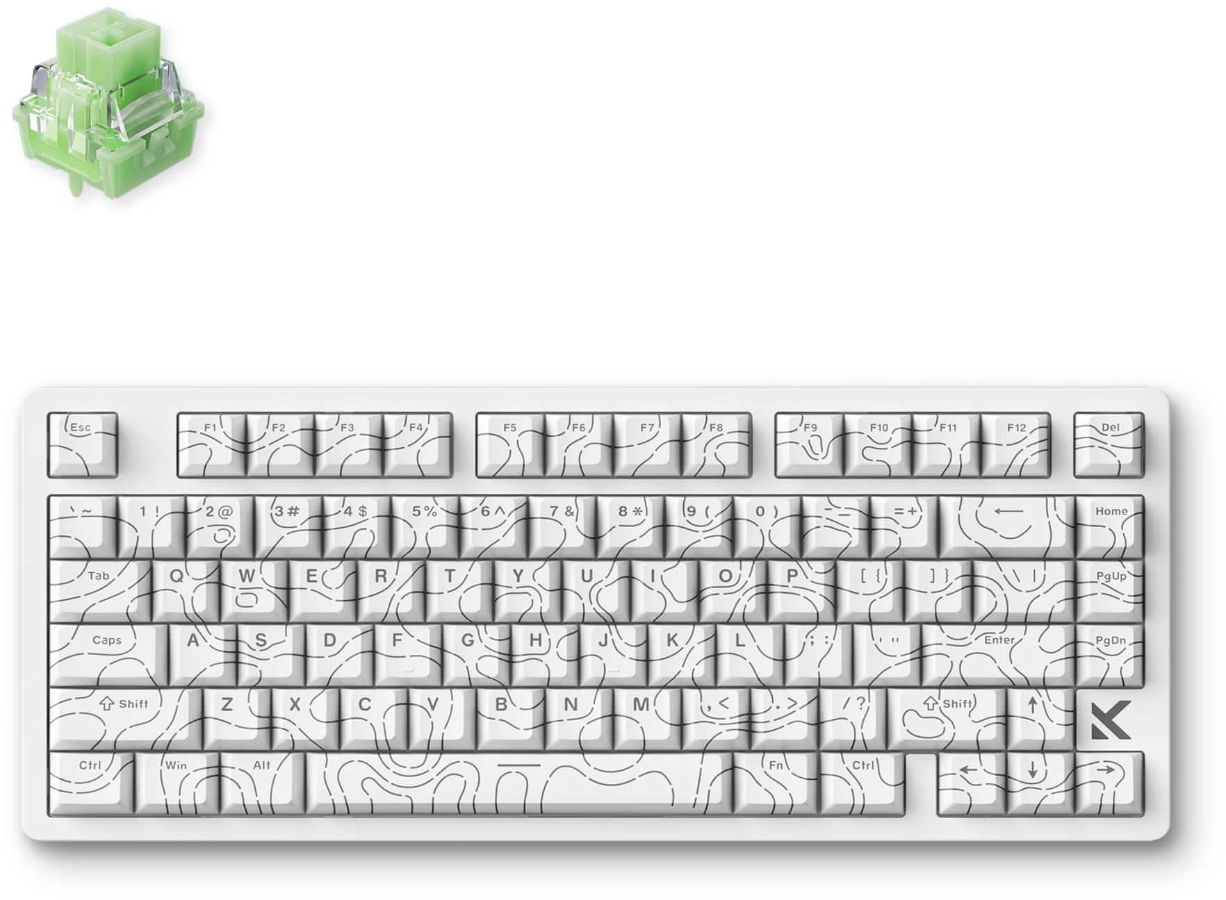 MCHOSE MC-Jet75-2 Jet 75 Starburst Hall Effect Magnetic Switch White Topographic 75% Wired RGB Gaming Keyboard