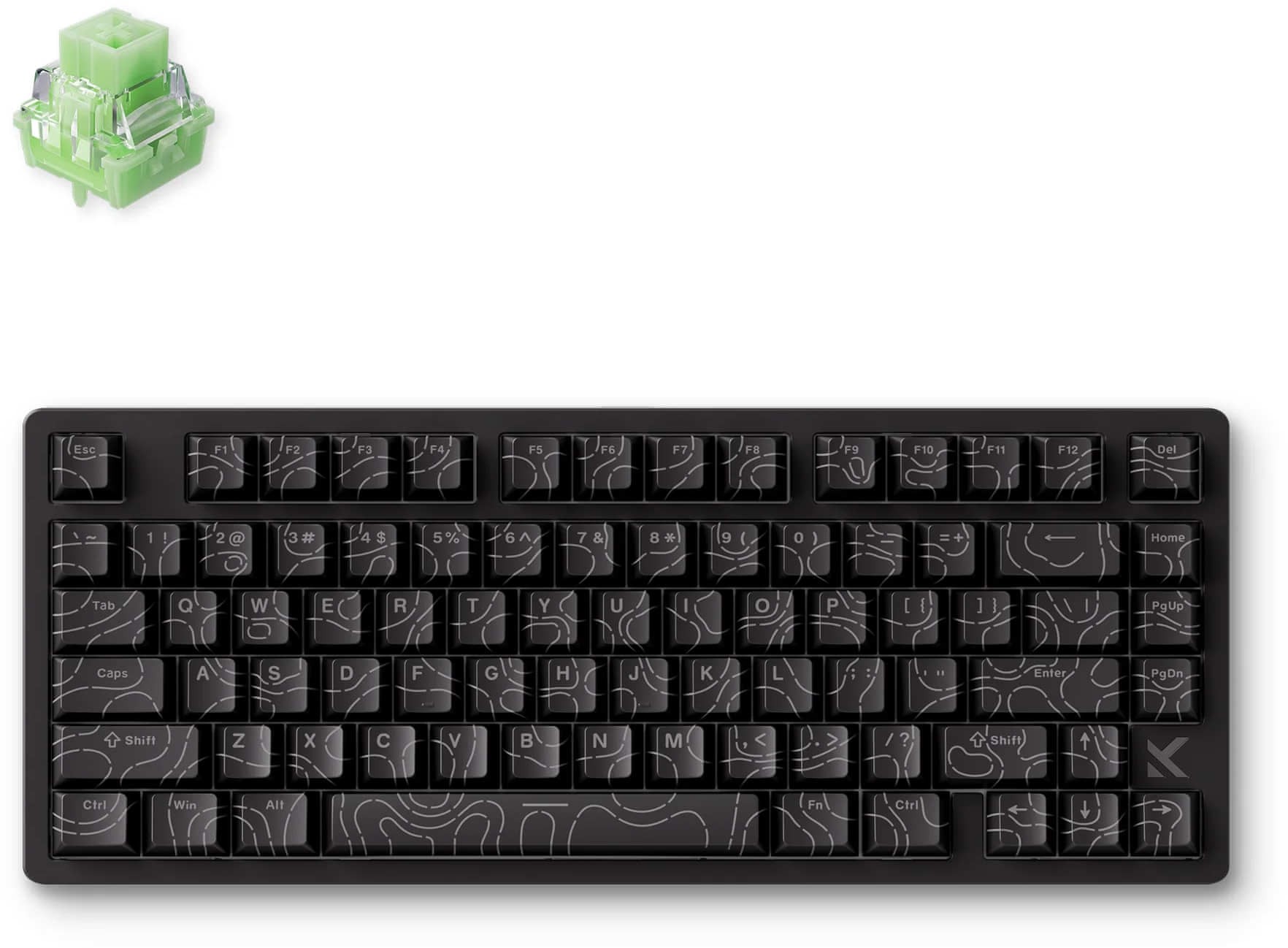 MCHOSE MC-Jet75-3 Jet 75 Starburst Hall Effect Magnetic Switch Black Topographic 75% Wired RGB Gaming Keyboard