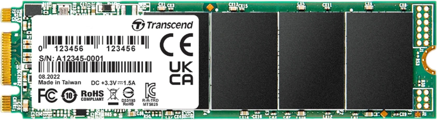 Transcend TS500GMTS825S 825S 500GB M.2 2280 Key B & M SATA 3.0 6Gb/s Solid State Drive