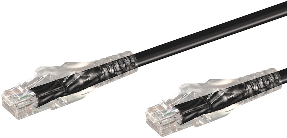 LinkQnet NET-CAT6-BK-30M-LQ 30m CAT6 RJ-45 U/UTP Anti-Snag Moulded PVC Black Network Cable