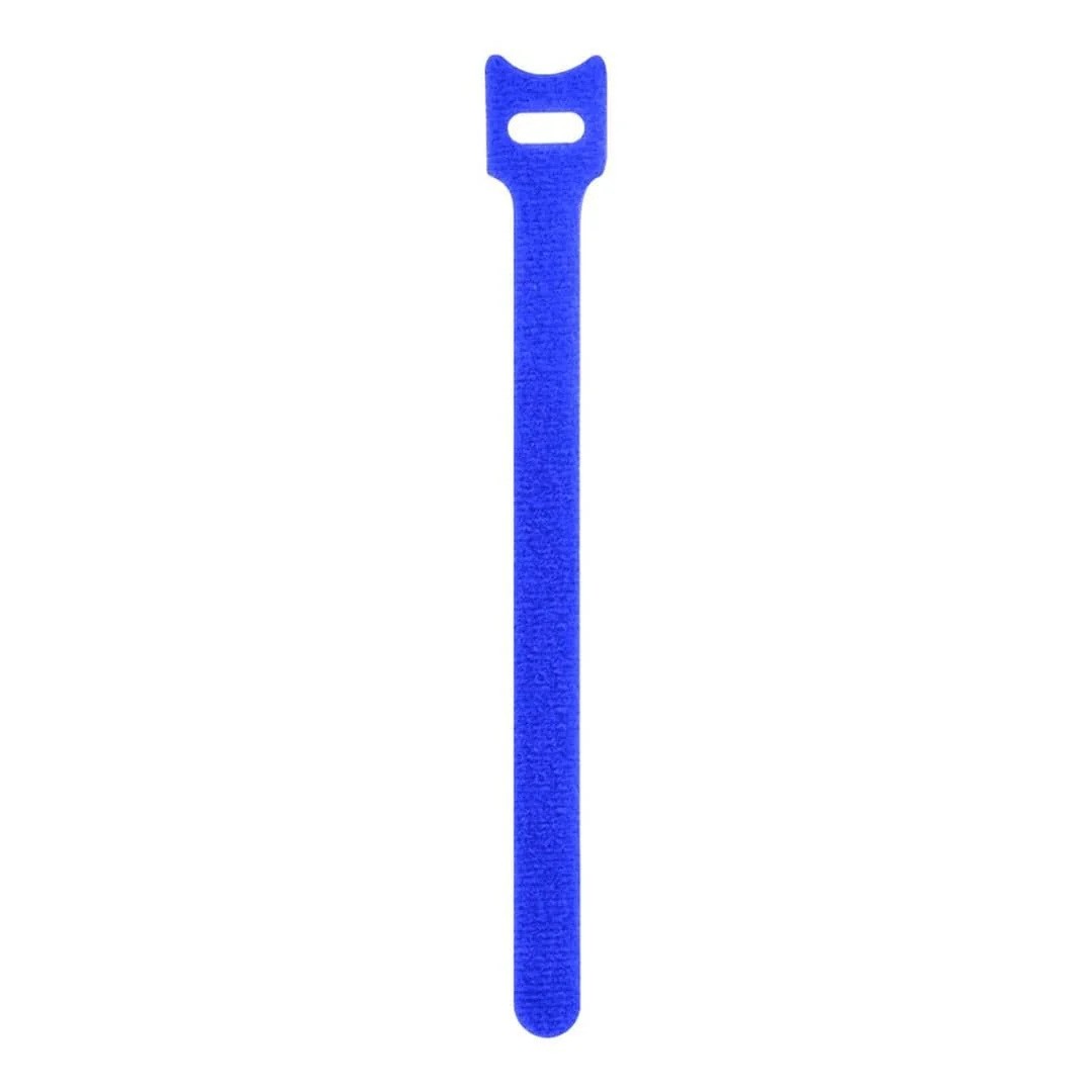 LinkQnet NET-HOOK-12X200-BL 200mm Reusable Blue Hook & Loop Cable Fastener Strap - Pack of 100