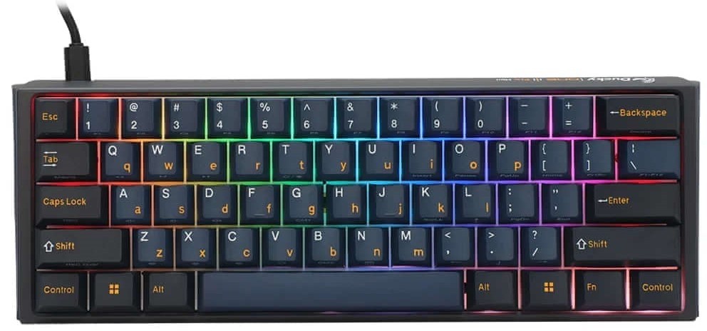 Ducky DKON2361ST-CCUSPTCHNAZ001 One 3 Pro Mini Nazca Line 60% Cherry MX2A Blue Clicky Mechanical Wired Black Gaming Keyboard