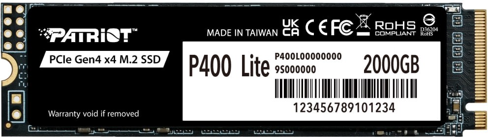 Patriot P400LP2KGM28H P400 Lite 2TB M.2 2280 PCIe 4.0 NVMe Solid State Drive